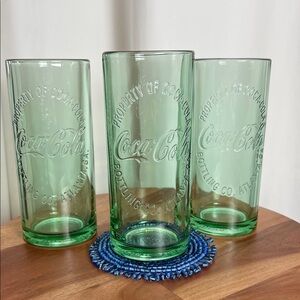 Set/3 Vintage Libby Hutchings Coca-Cola glasses